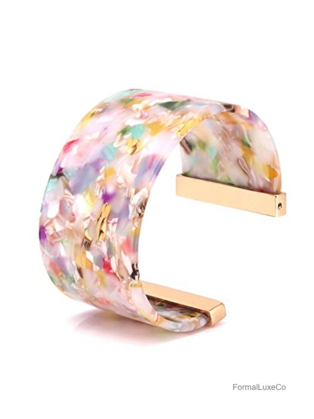 Acrylic Resin Cuff Bracelet Adjustable Chunky Statement Bangle